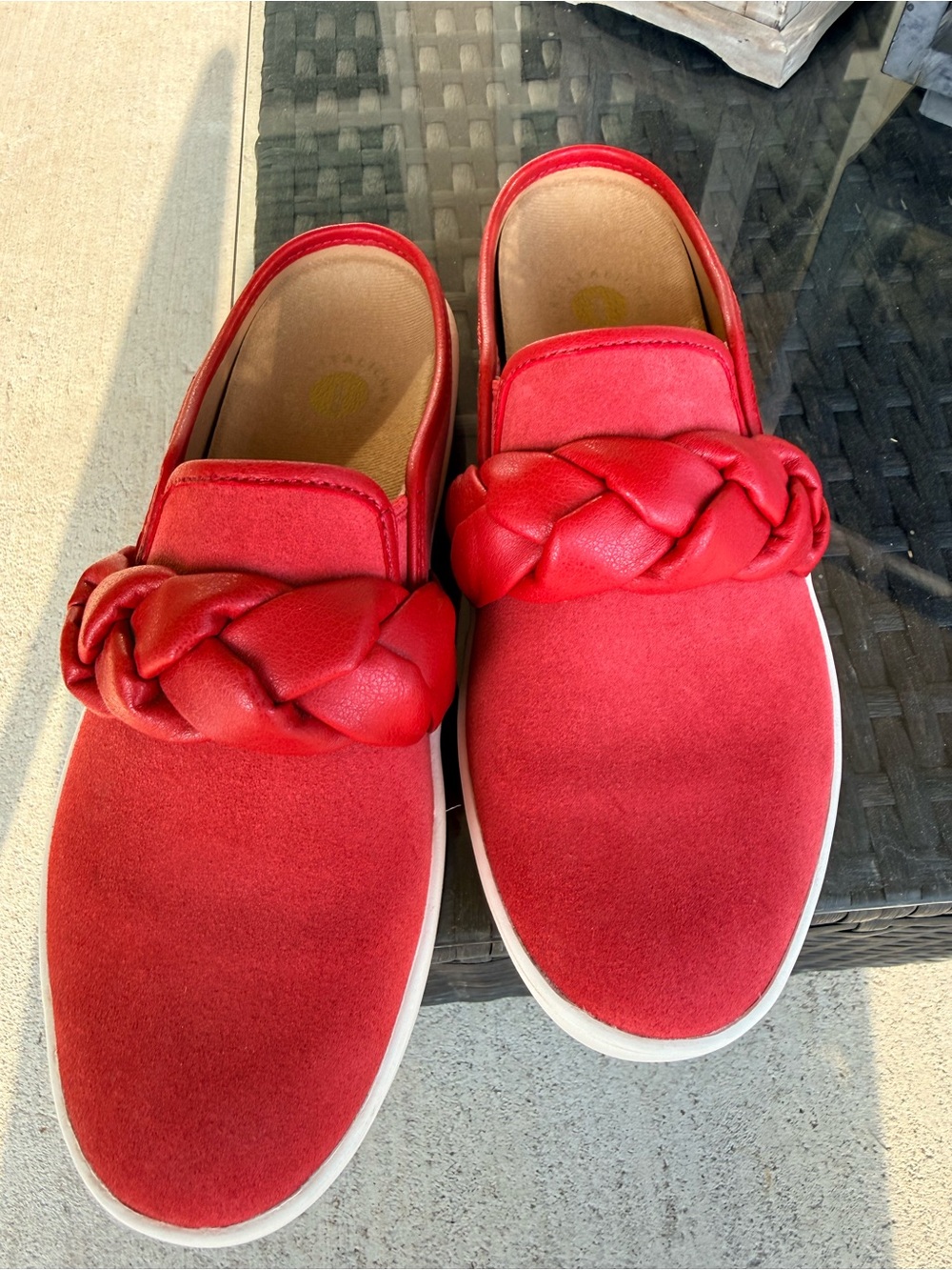 REVITALIGN Red Braided Slip-On Flats